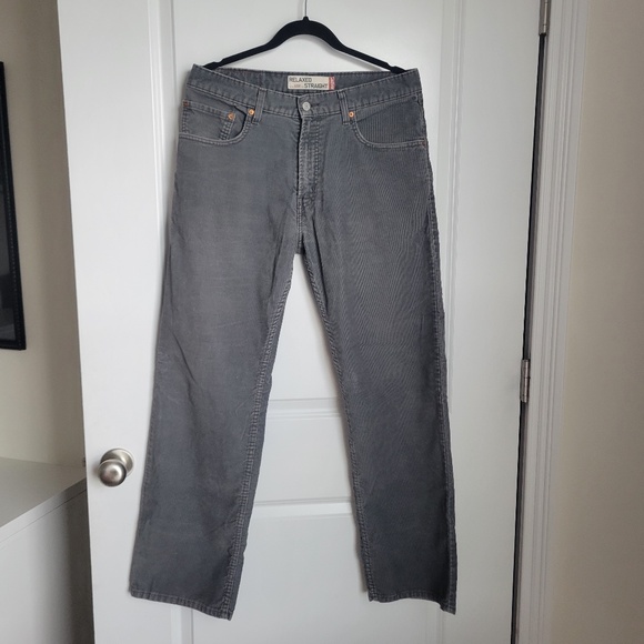 Levi's 559 Men's Relaxed Fit Straight Leg Gray Corduroy Pants - Size 33x32 - Picture 1 of 5